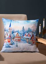 Weihnachtlicher Kissenbezug in Samtoptik 