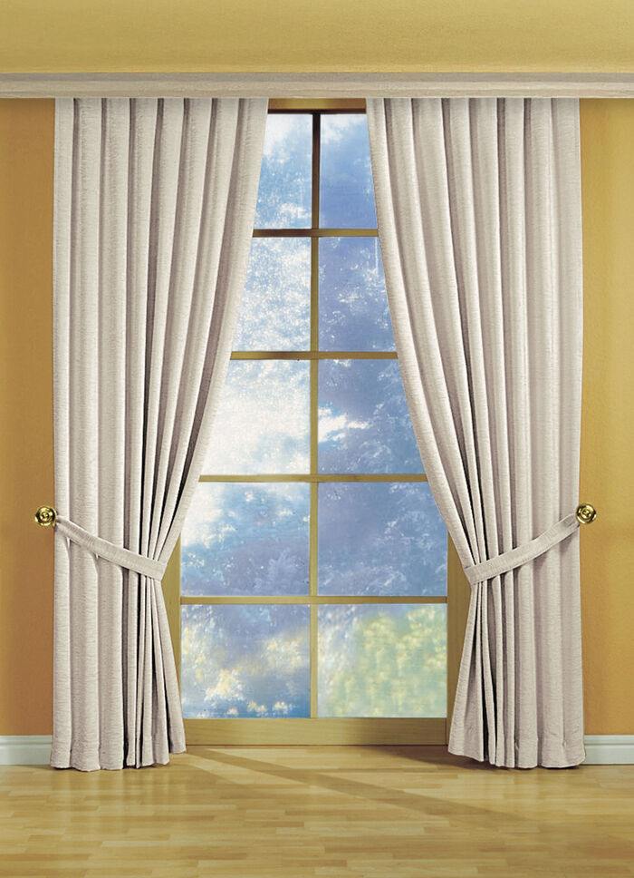 Fensterdekoration aus schwerer Thermo-Chenille-Qualität CREME