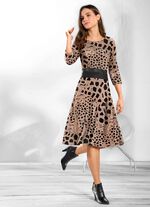 Kleid mit Lederimitateinsatz 