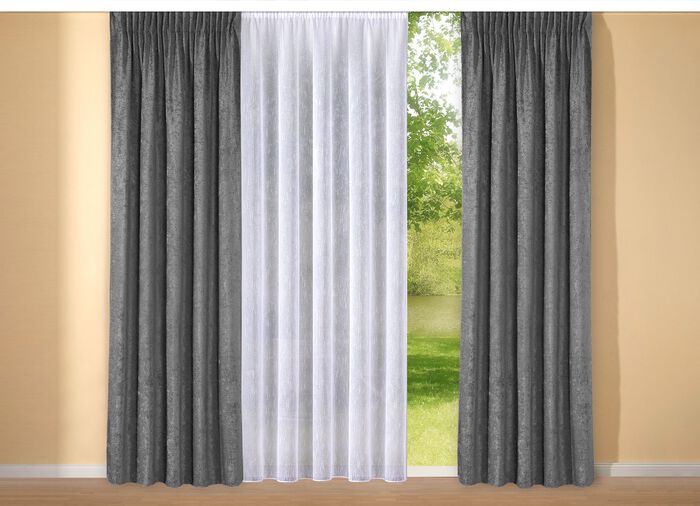 Thermo-Chenille-Verdunkelungsschal mit Multifunktionsband ANTHRAZIT