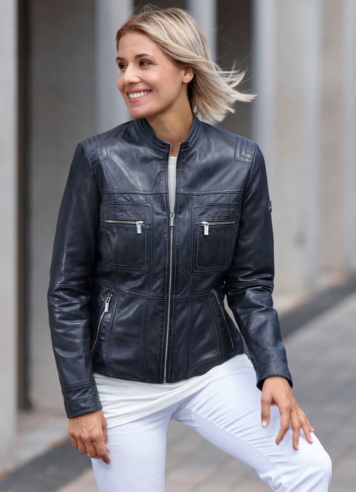 Lederkurzjacke von &laquo;Caminari&raquo; 