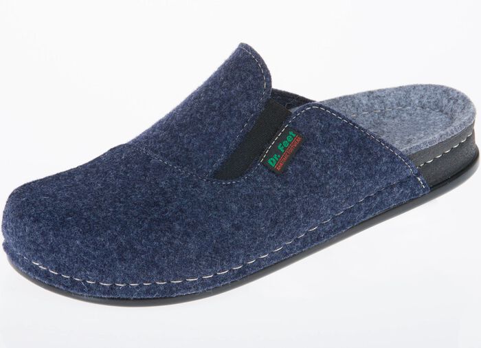 Klassische Herren-Hausschuhe, mit anatomisch geformtem Fussbett JEANSBLAU