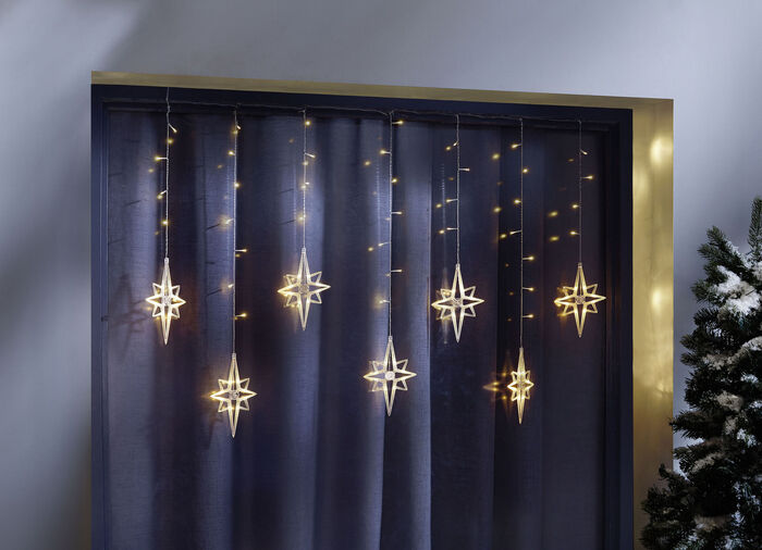 Lichtervorhang Sterne f&uuml;r den Innen- und Aussenbereich 