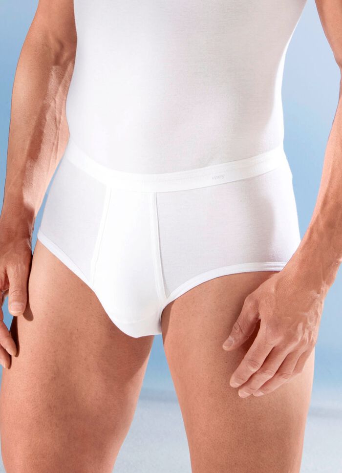 Mey Noblesse Zweierpack Slips aus Feinripp mit Eingriff, weiss 