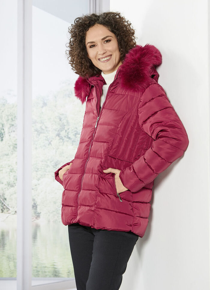 Jacke mit abnehmbarem Kunstpelz-Besatz 