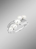 Perlenglanz und strahlende Eleganz: Damenring mit S&uuml;sswasser-Zuchtperlen 