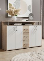 Stylisches Highboard EICHE SONOMA-WEISS