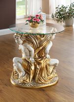 Couchtisch mit echter Blattgoldauflage 