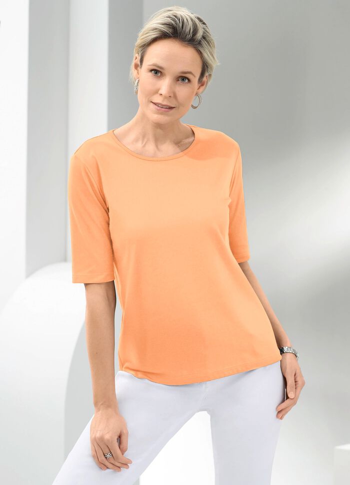 Shirt mit rundem Halsausschnitt in 10 Farben APRICOT
