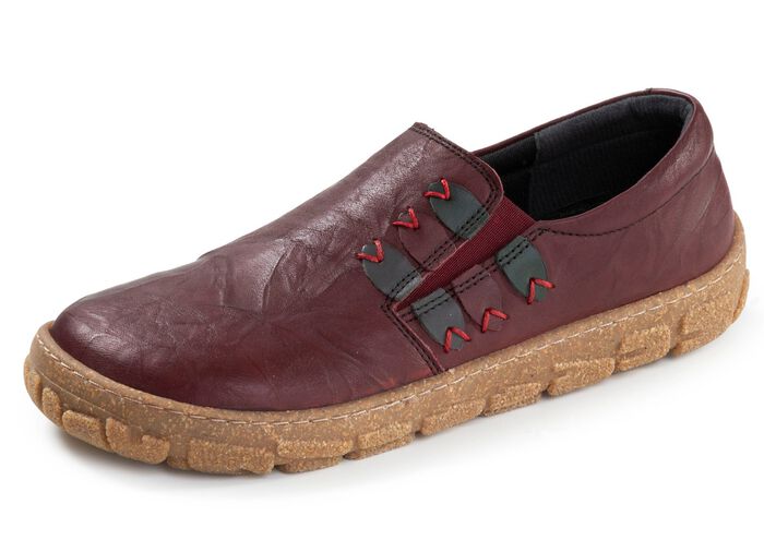 ELENA EDEN, bequeme Damen-Barfu&szlig;schuhe, Weite G, mit herausnehmbarem Fussbett BURGUND