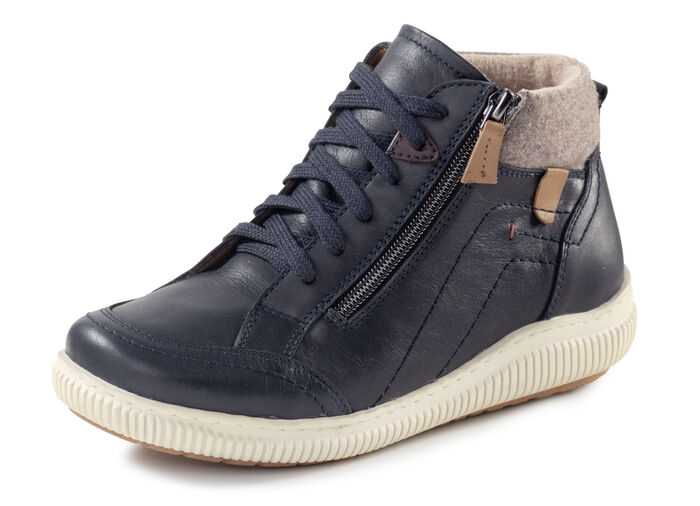 ELENA EDEN, bequeme Damen-Boots, Weite H, mit herausnehmbarem Fussbett MARINE