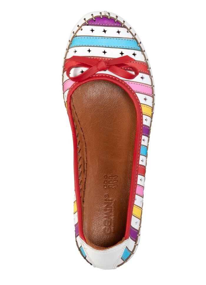 Gemini, modische Damen-Pumps, Weite G, aus Leder WEISS-MULTICOLOR