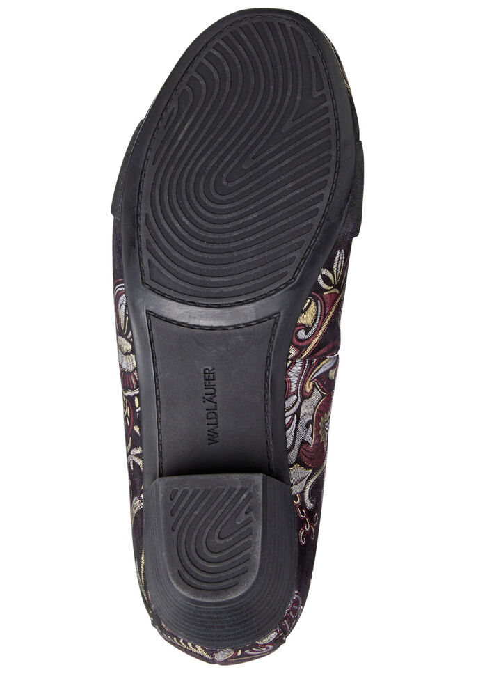 Waldläufer, bequeme Damen-Pumps, Weite K, mit herausnehmbarem Fussbett SCHWARZ-BUNT