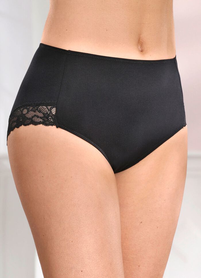 Dreierpack Slips mit elastischer Spitze 