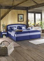 Polsterbett mit ger&auml;umigem Bettkasten BLAU
