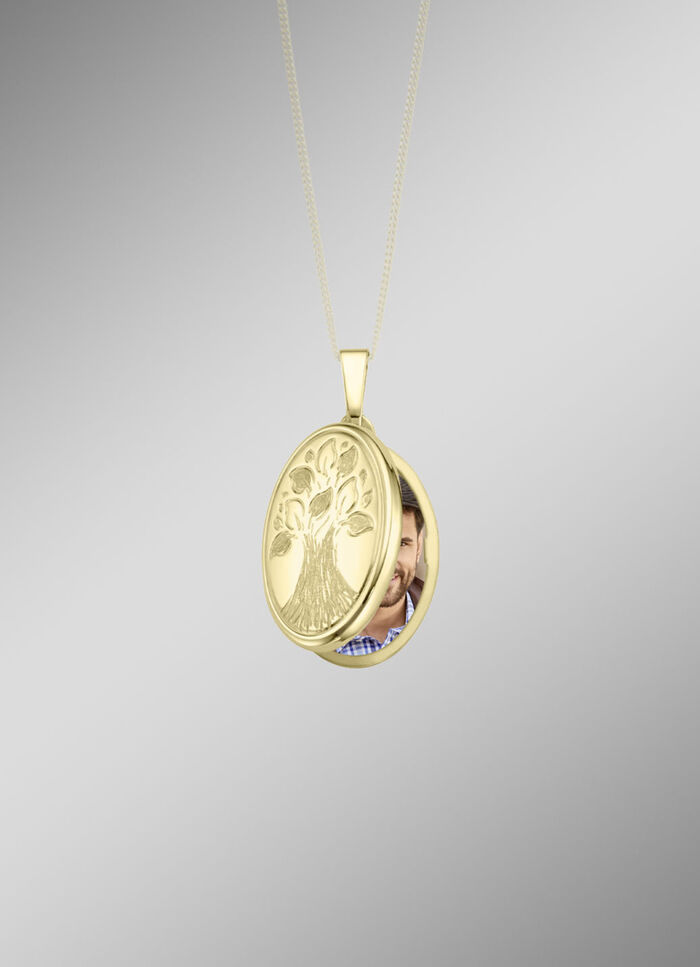 Medaillon zum Öffnen mit Lebensbaum-Motiv 