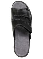 Komfortable Damen-Pantoletten, Weite K, mit Klettverschluss SCHWARZ