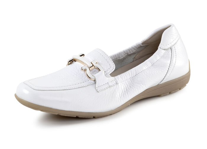 ELENA EDEN, elegante Damen-Slipper, Weite G, mit herausnehmbarem Fussbett WEISS