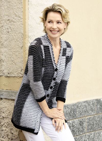 Strickjacke mit Strukturmuster 