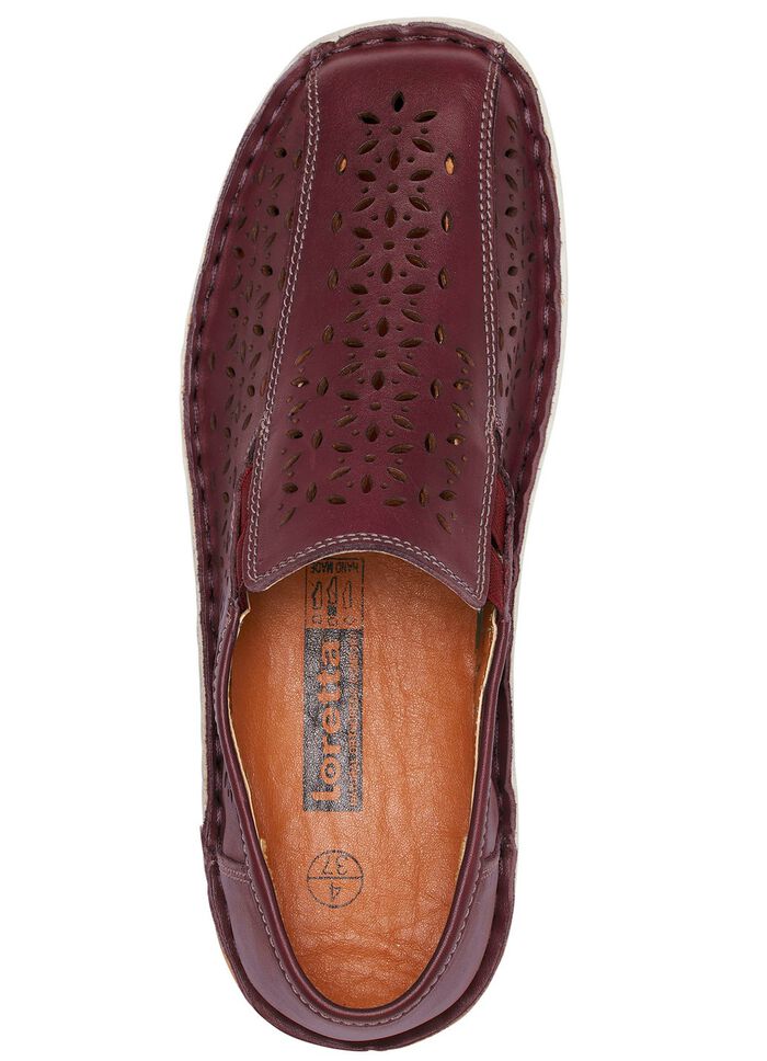 ELENA EDEN Slipper aus schattiertem Nappaleder BURGUND