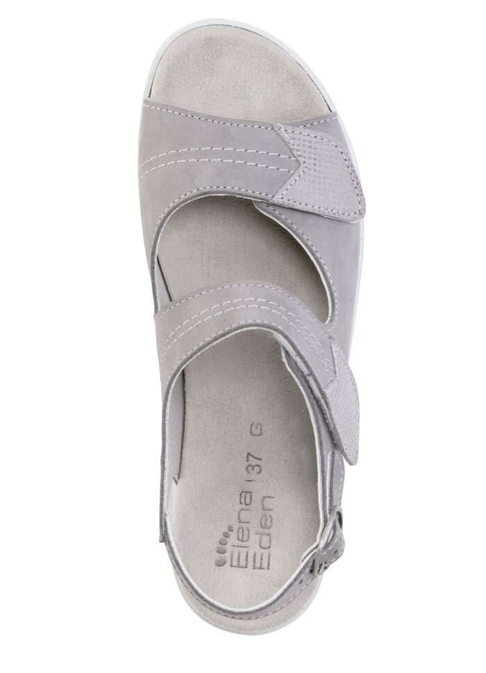ELENA EDEN, bequeme Damen-Sandalen, Weite G, mit herausnehmbarem Fussbett GRAU