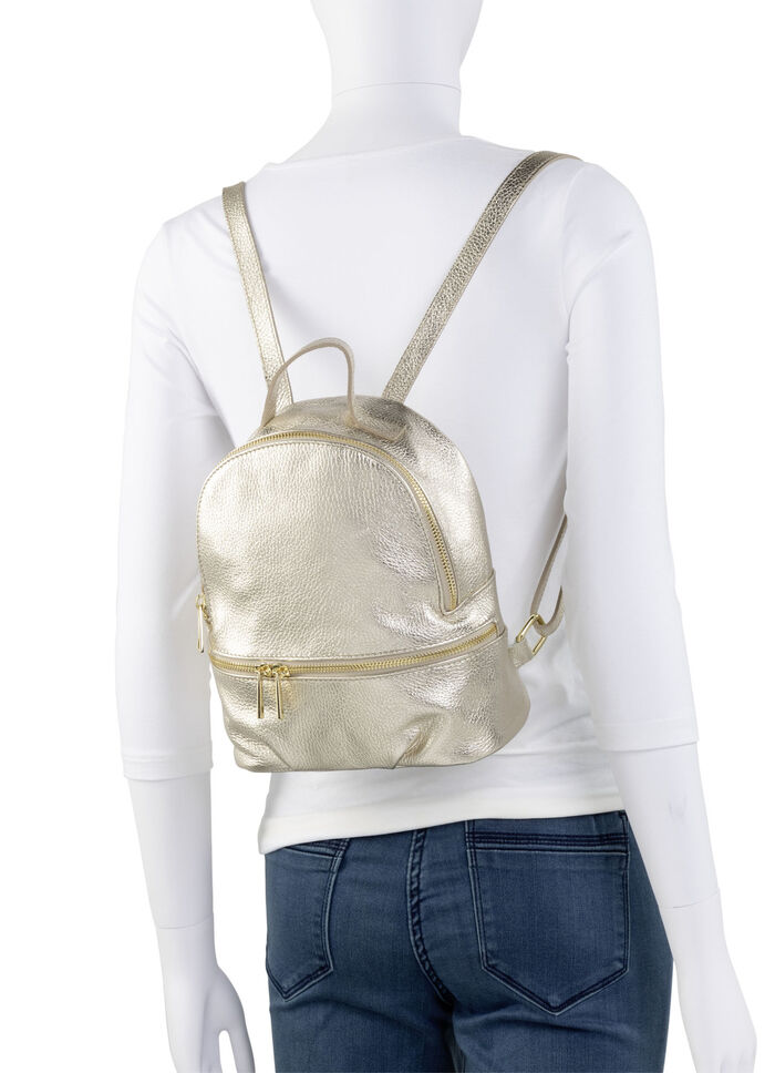 Laurina Rucksack aus genarbtem Kalb-Nappaleder GOLD
