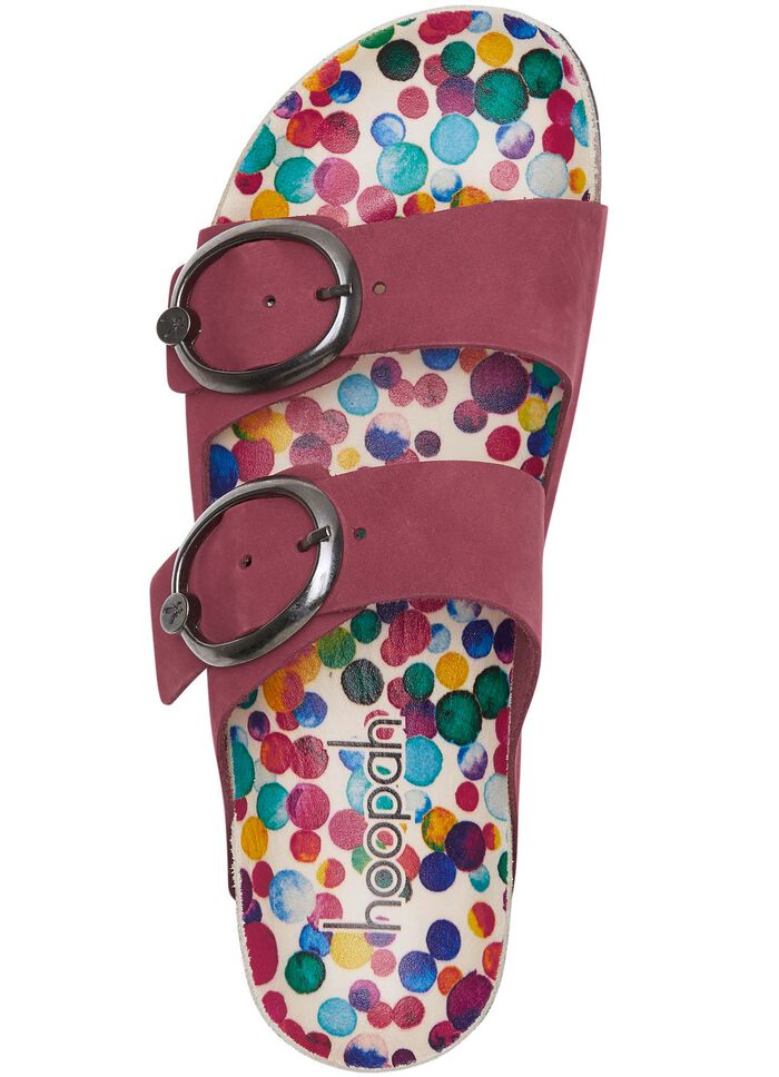 Andrea Conti Pantolette mit bunt bedrucktem Lederfussbett 