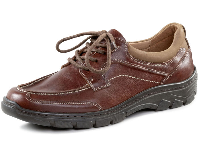 Schn&uuml;rschuh mit Kontrast-Eins&auml;tzen BRAUN