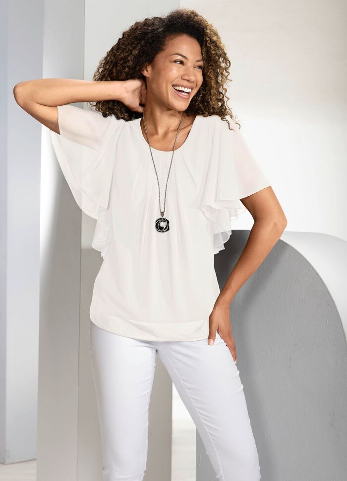 Poncho-Tunika mit Fledermaus&auml;rmeln 