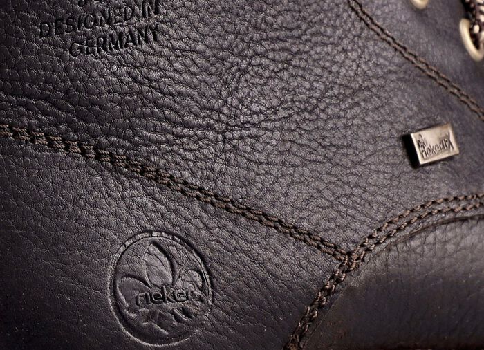 Rieker Schn&uuml;r-Boot mit Warmfutter aus Lammfell und Pl&uuml;schmaterial DUNKELBRAUN