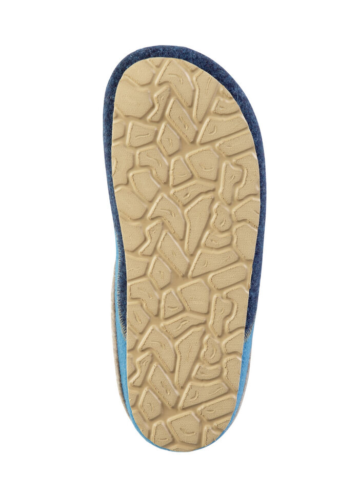 ELENA EDEN Filz-Pantoffel mit Kontrast-Einfassung BLAU