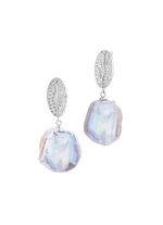 Ohrringe mit Keshi-Perlen und synth. Zirkonia 