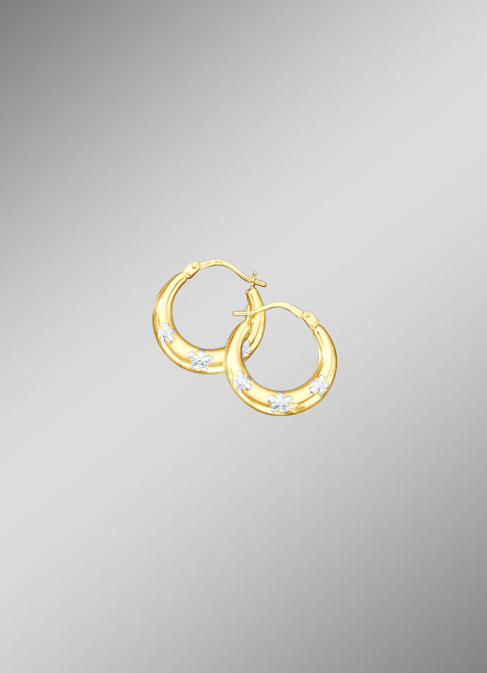 Creolen mit Weissgoldblüten 