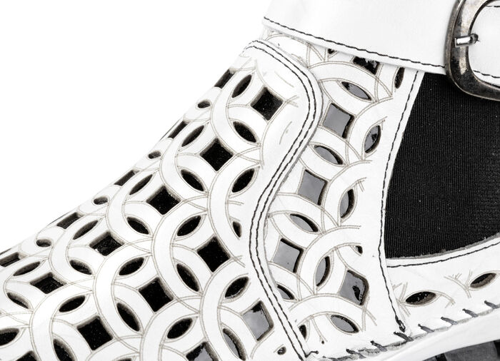 Gemini, sommerliche Damen-Boots, Weite G, mit herausnehmbarem Fussbett WEISS-SCHWARZ