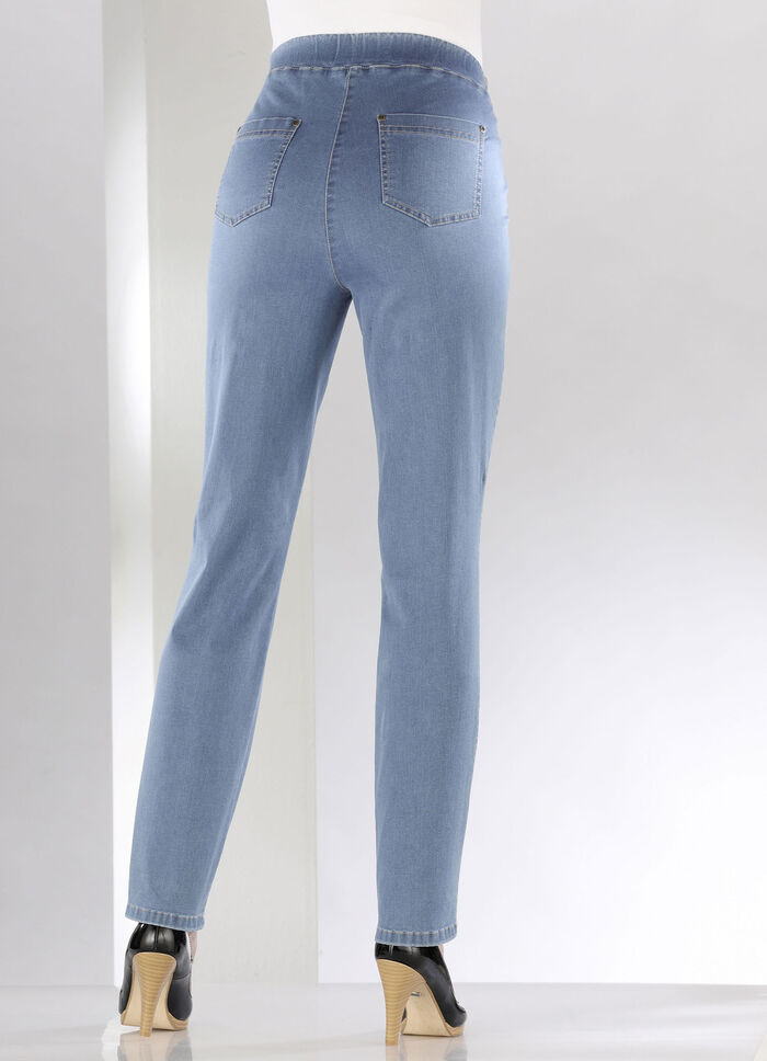 Bauchweg-Jeans in Schlupfform HELLBLAU