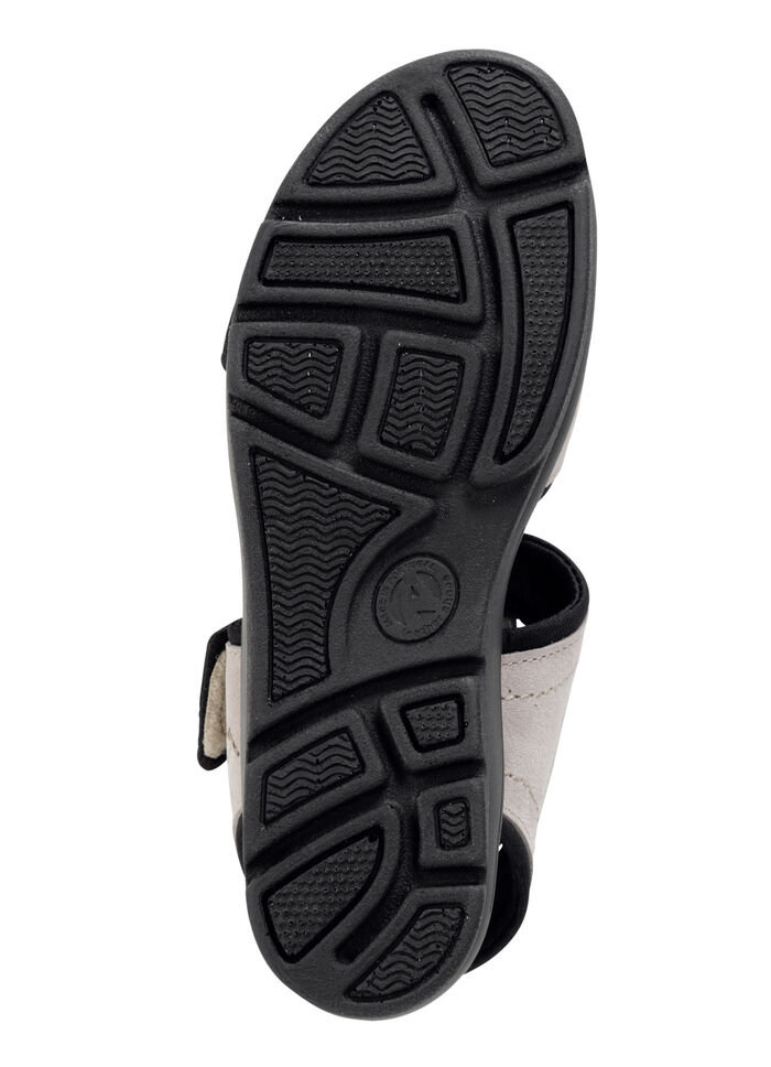 ELENA EDEN Sandale aus weichem Nubukleder und schwarzem Elastikmaterial BEIGE