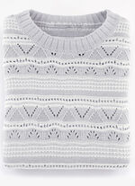 Pullover in Ringeldessin HELLGRAU-WEISS