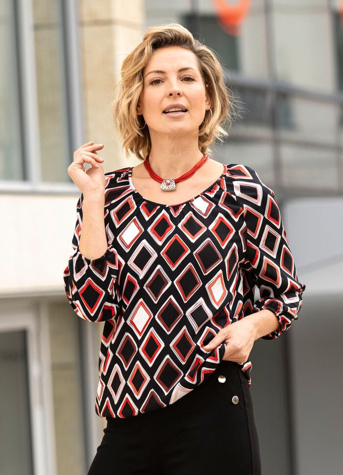 Tunika mit farbbrillantem Druck 