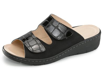 ELENA EDEN, bequeme Damen-Pantoletten, Weite H, mit herausnehmbarem Fussbett 