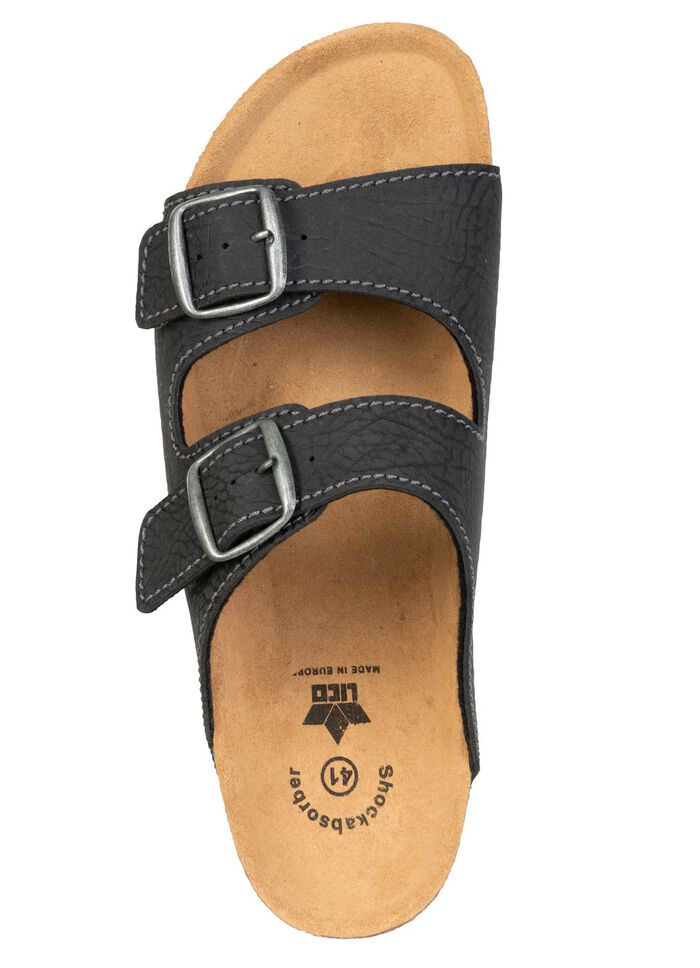 Klassische Herren-Pantoletten, mit verstellbaren Schliessen ANTHRAZIT