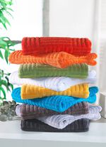 Flauschig weiche Frottier-Serie mit Hoch-Tief-Struktur ANTHRAZIT