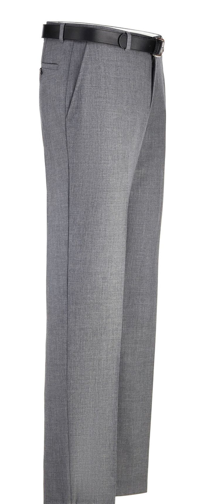 &laquo;Klaus Modelle&raquo;-Hose mit G&uuml;rtel in 3 Farben MITTELGRAU MELIERT