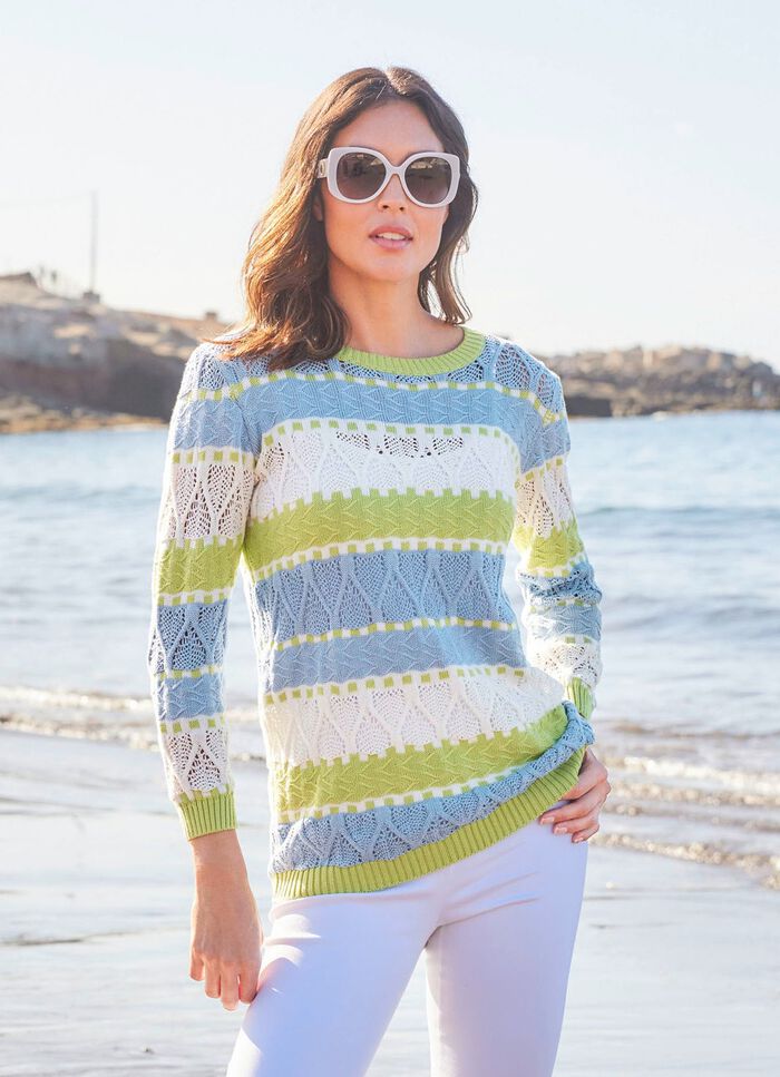 Pullover in Ajour-Strukturmix 