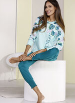 Pyjama von Laurina, mit gebogten Bündchenabschlüssen 