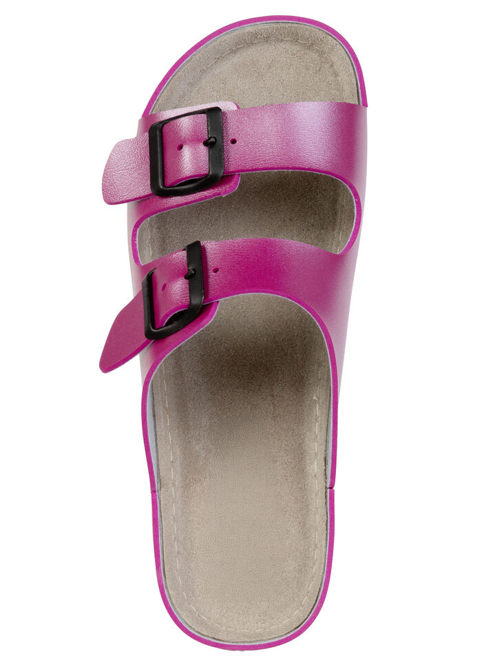 Klassische Damen-Pantoletten, mit verstellbaren Schliessen PINK