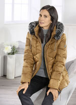 Daunenjacke mit abnehmbarer Kapuze 