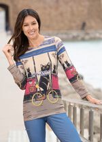 Shirt mit "Katzenmotiv" MULTICOLOR