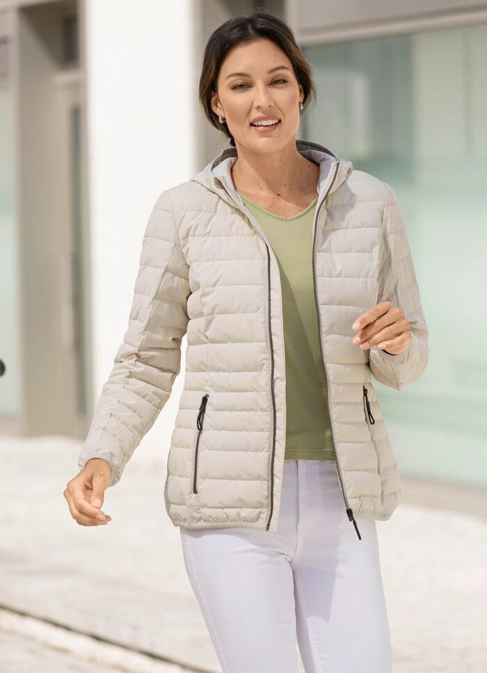 Funktionsjacke mit fester Kapuze 