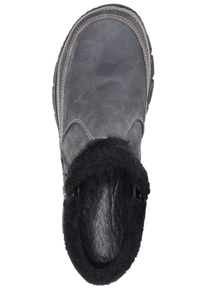 ELENA EDEN-Bootie mit schwarzem Pl&uuml;schkragen 