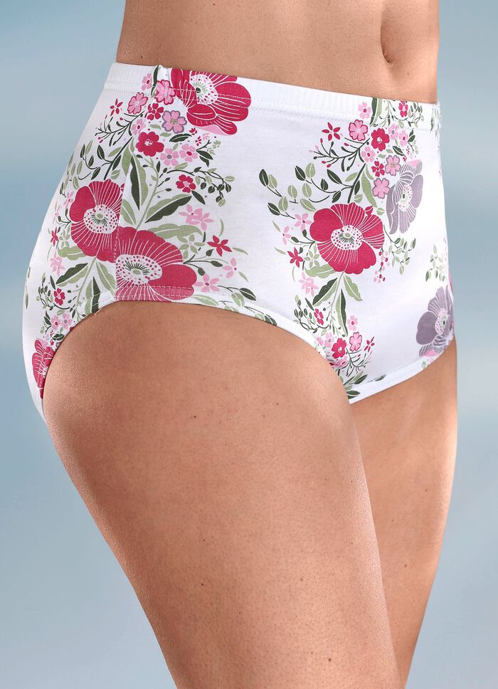 Viererpack Slip mit h&uuml;schem Blumendessin 